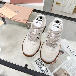 Miu Miu Tyre technical fabric and suede sneakers